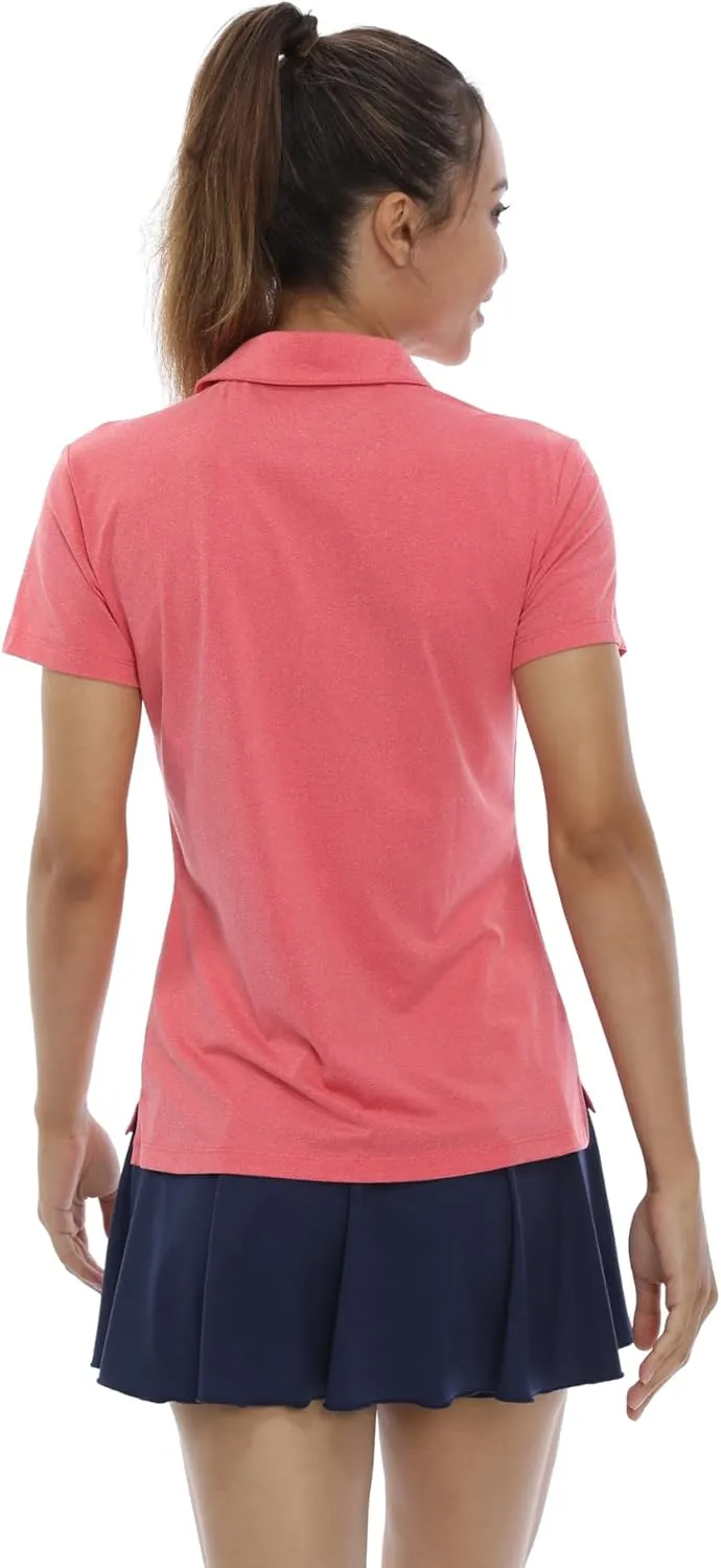 LastFor1 Women's Golf Polo Shirts Short Sleeve Sports Shirts Quick Dry 3-Button Casual Athletic T-Shirt