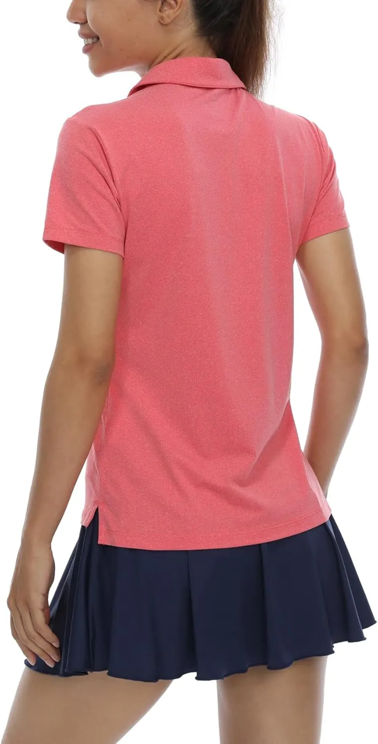 LastFor1 Women's Golf Polo Shirts Short Sleeve Sports Shirts Quick Dry 3-Button Casual Athletic T-Shirt