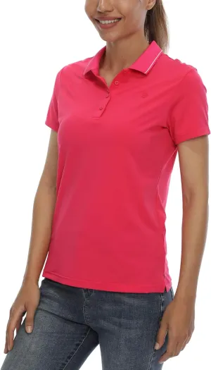LastFor1 Women's Golf Polo Shirts Short Sleeve Sports Shirts Quick Dry 3-Button Casual Athletic T-Shirt