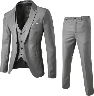 LCMTWX Mens Suits Classic Fit 2 Piece Wedding Party Jacket Vest & Pants Mens Dress Pants Mens Suits Slim Fit 2 Piece Pants