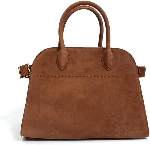 Leather Tote Bag for Women: Genuine Leather Suede Purse Fashion Shoulder Handbag - Ladies Large Satchel Tote Bag