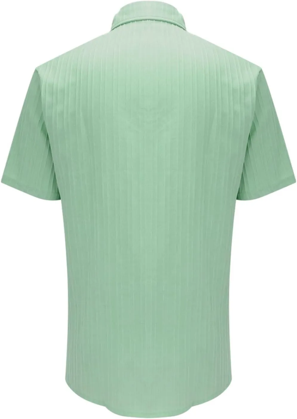 Linen Shirts for Men Big and Tall Wrinkle Free Dress Shirts Summer Short Sleeve Button Up Untucked Striped Shirts