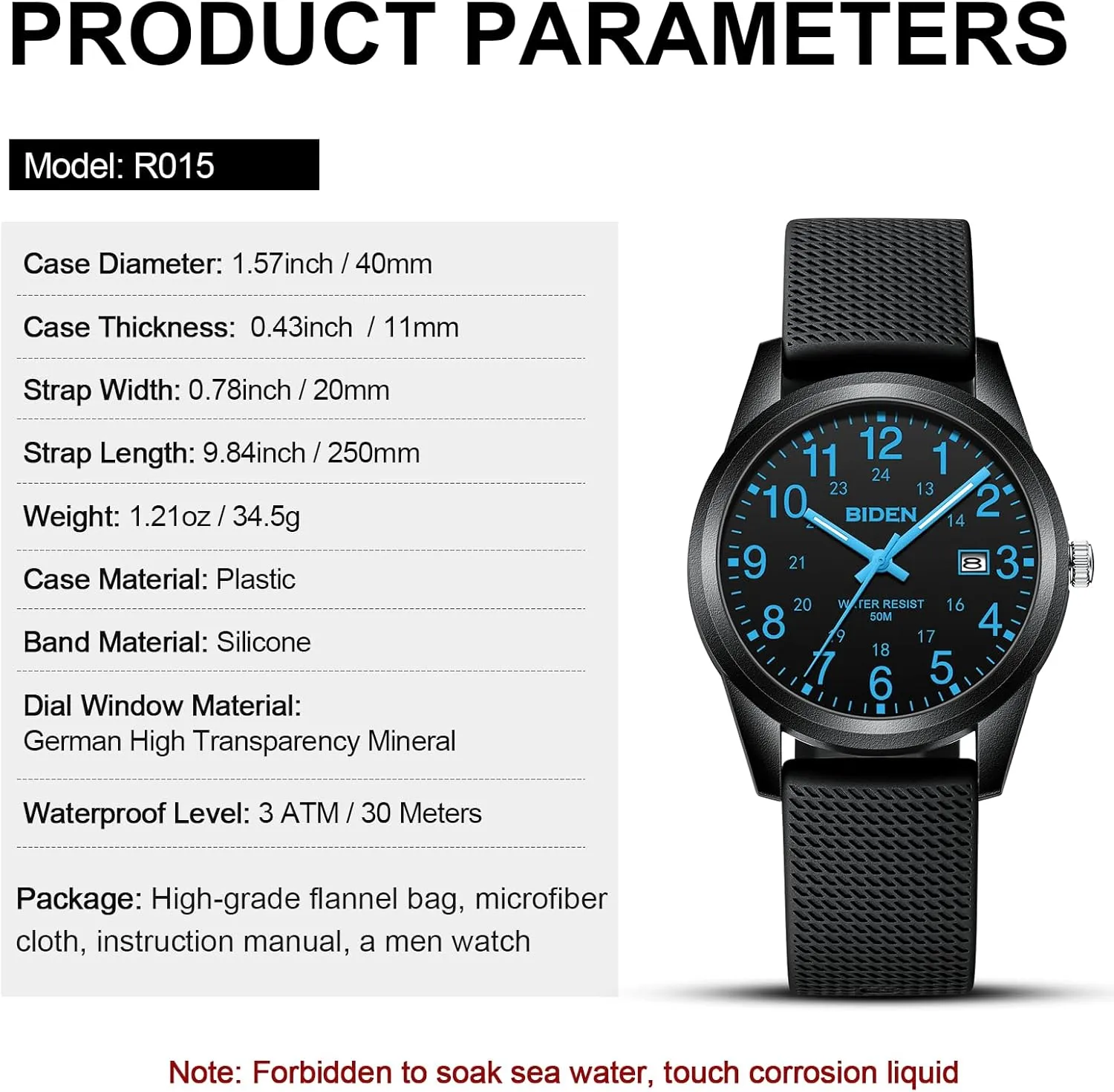 LN LENQIN Mens Watches Analog Quartz Sports Unisex 30M Waterproof Nurse Watch for Men Women Medical Professionals Military Time with Second Hand Glowing Easy to Read Dial