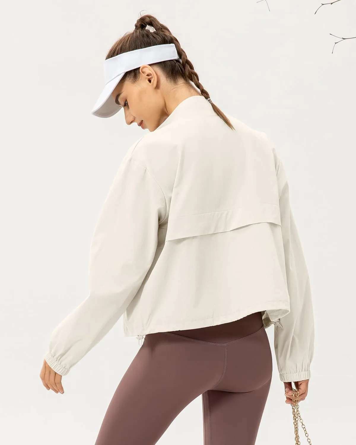 Locachy Women's Lightweight Zip Up Athletic Jacket Stand Collar Windproof Sun Protection Workout Outdoor Jacket