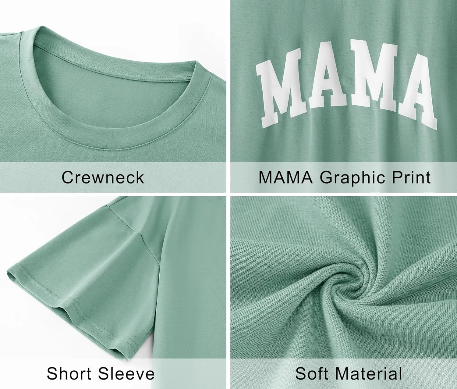 LOMON Oversized T Shirts for Women Short Sleeve Crewneck Summer Tops Loose Casual Mama Shirts Basic Tee