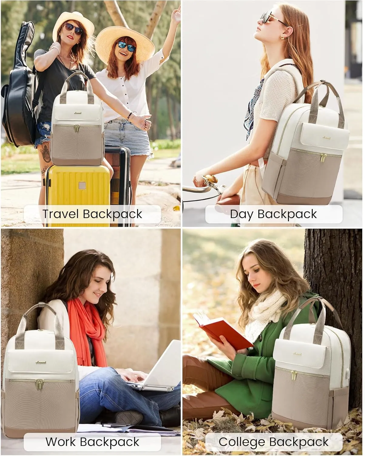 LOVEVOOK Laptop Backpack for Women, 15.6inch Laptop Bag with USB Port, Waterproof Travel Work Backpack Purse, Anti-Theft Backpacks Casual Computer Daypack Nurse Teacher Bag