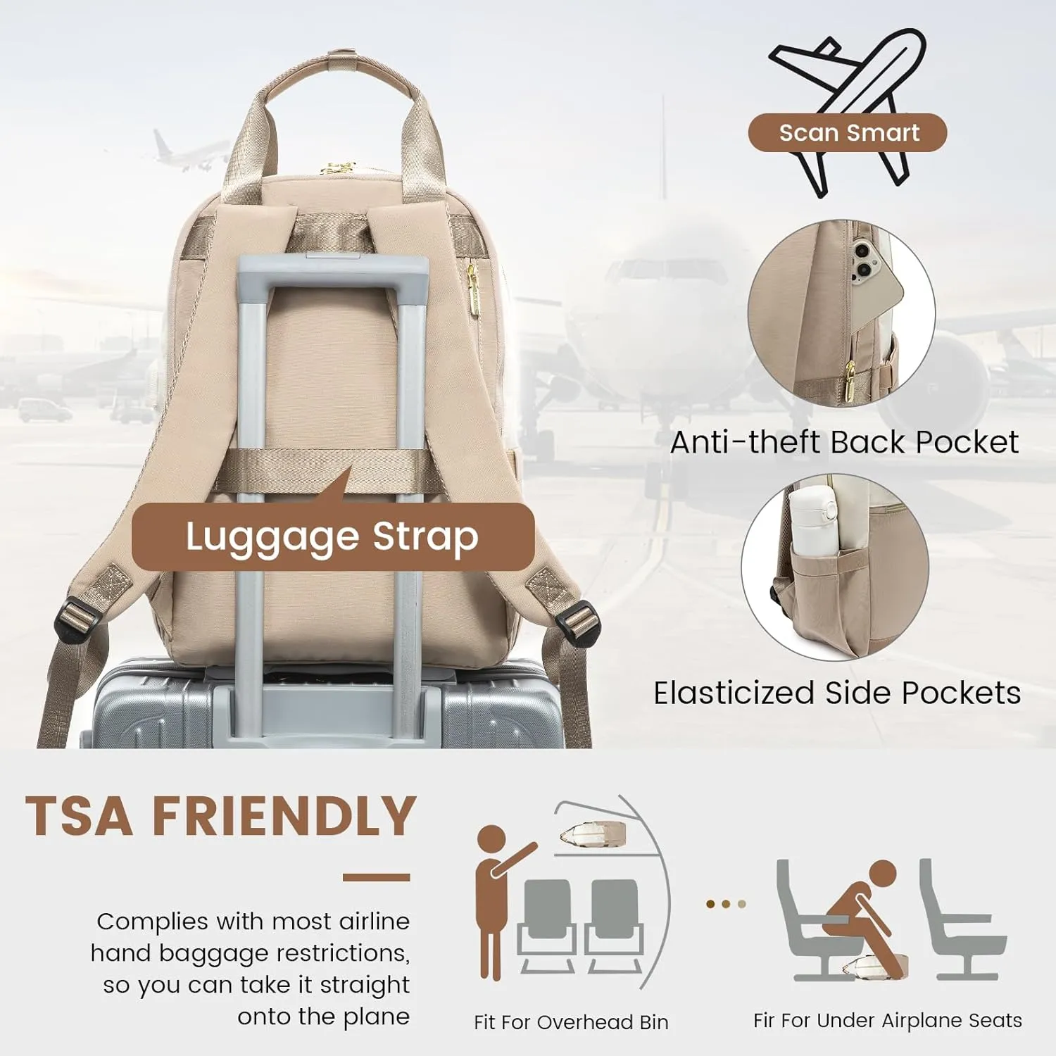 LOVEVOOK Laptop Backpack for Women, 15.6inch Laptop Bag with USB Port, Waterproof Travel Work Backpack Purse, Anti-Theft Backpacks Casual Computer Daypack Nurse Teacher Bag