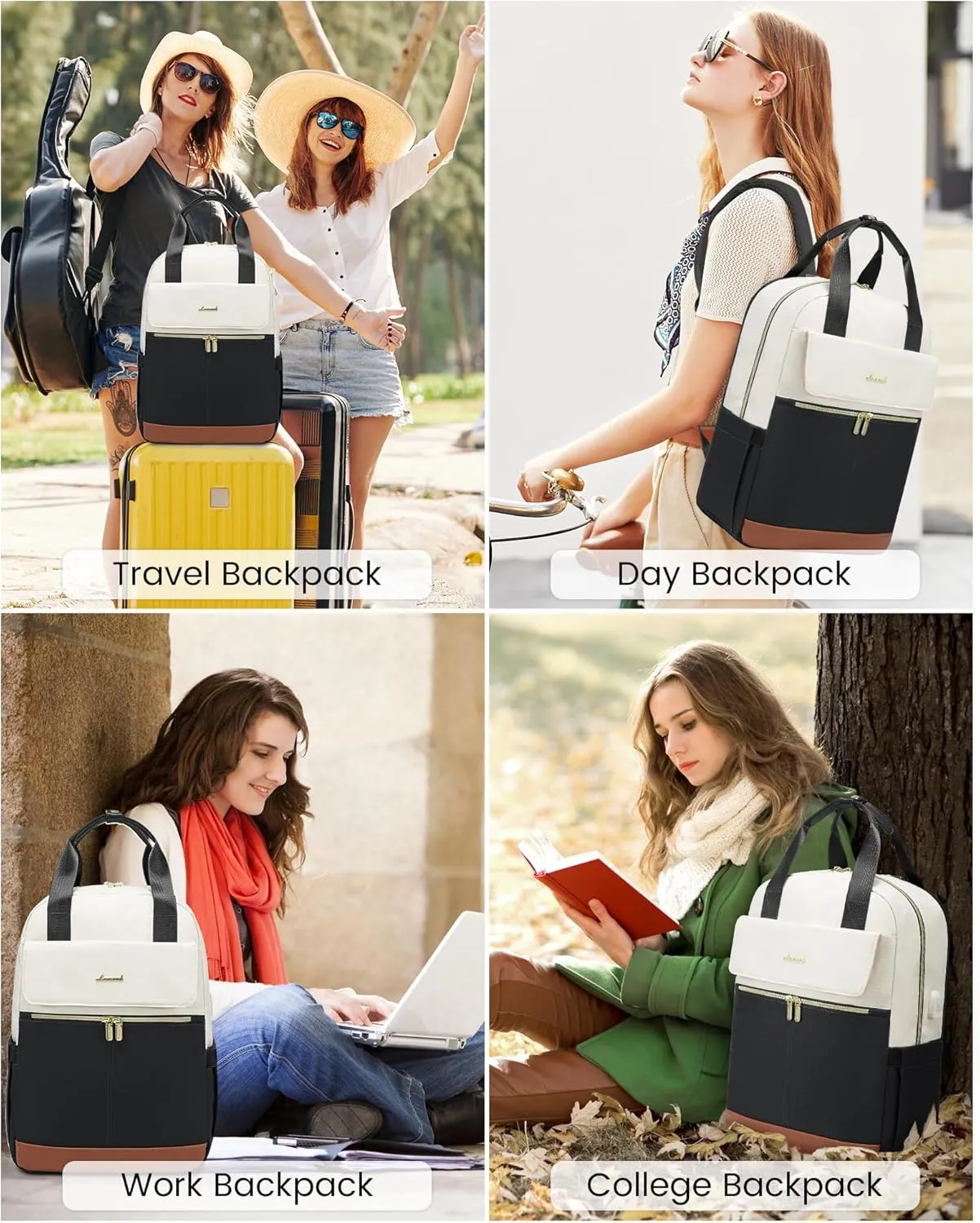 LOVEVOOK Laptop Backpack for Women, 17.3inch Laptop Bag with USB Port, Waterproof Travel Work Backpack Purse, Anti-Theft Backpacks Casual Computer Daypack Nurse Teacher Bag