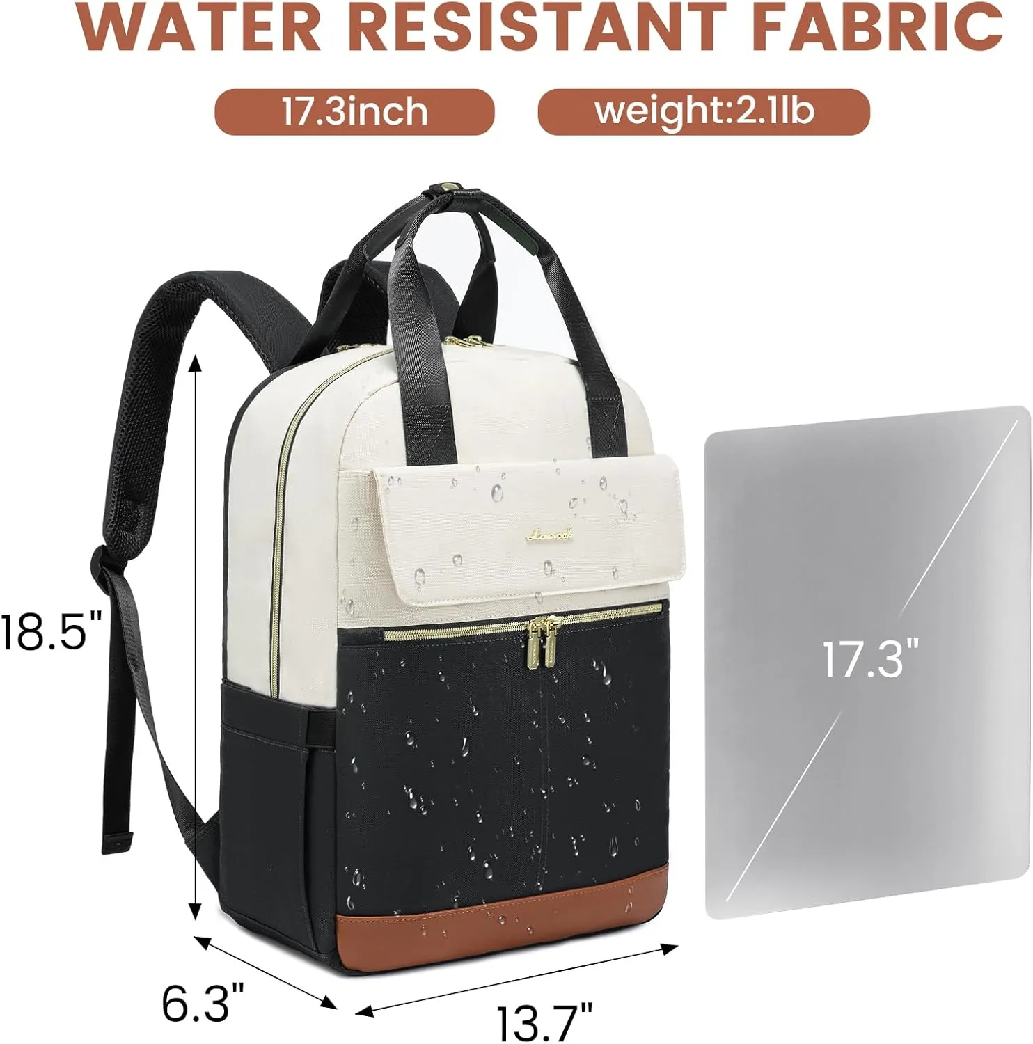 LOVEVOOK Laptop Backpack for Women, 17.3inch Laptop Bag with USB Port, Waterproof Travel Work Backpack Purse, Anti-Theft Backpacks Casual Computer Daypack Nurse Teacher Bag