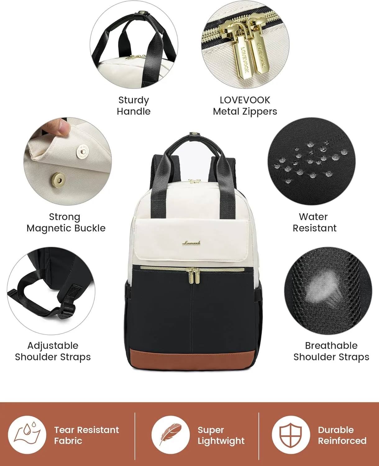 LOVEVOOK Laptop Backpack for Women, 17.3inch Laptop Bag with USB Port, Waterproof Travel Work Backpack Purse, Anti-Theft Backpacks Casual Computer Daypack Nurse Teacher Bag