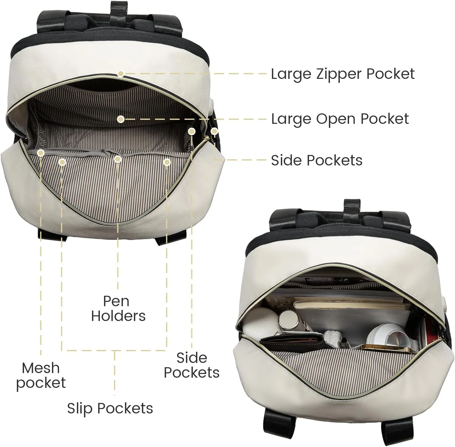 LOVEVOOK Laptop Backpack for Women, 17.3inch Laptop Bag with USB Port, Waterproof Travel Work Backpack Purse, Anti-Theft Backpacks Casual Computer Daypack Nurse Teacher Bag