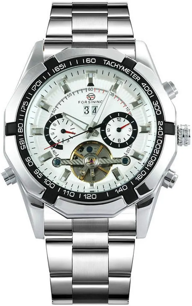 Luxury Golden Men 3D Design Stainless Steel Tourbillion Multi-Function Auto Mechanical Watches