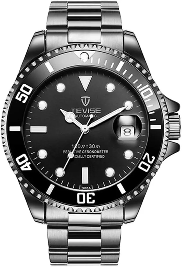 Luxury Men Buisness Automatic Watches with Auto Date Luminous Hand Stainless Steel Mechanical Fashion Wristwatch