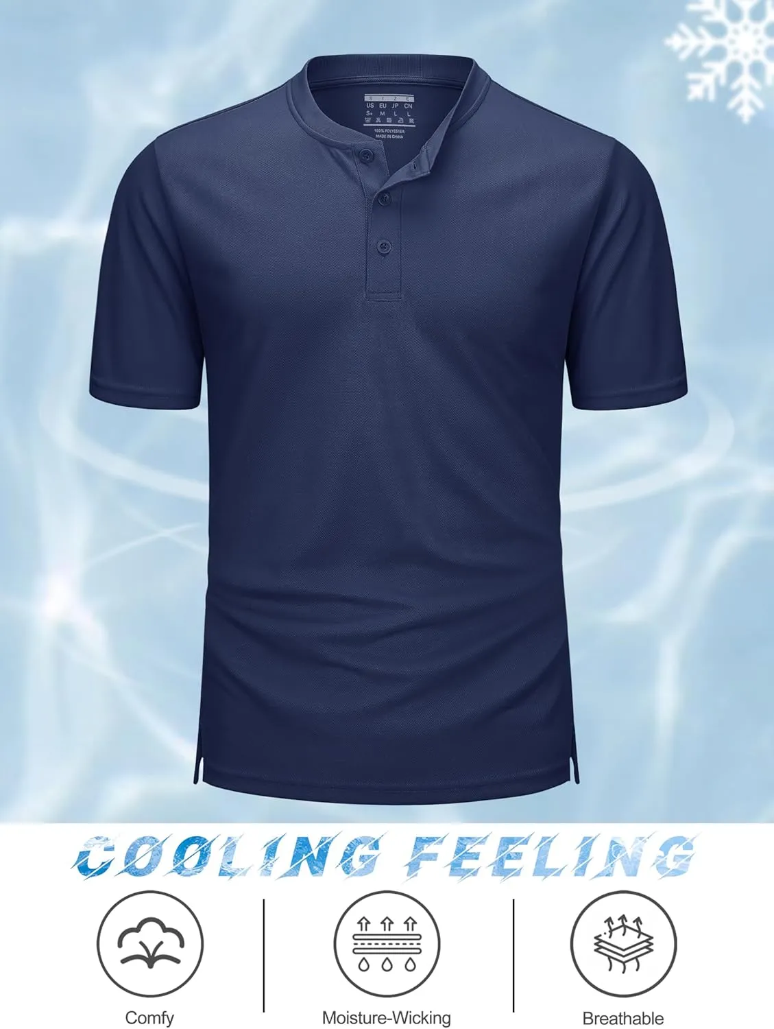 MAGCOMSEN Men's Henley Shirts Short Sleeve Casual Collarless Shirt Quick Dry Summer T-Shirts Golf Workout Tops