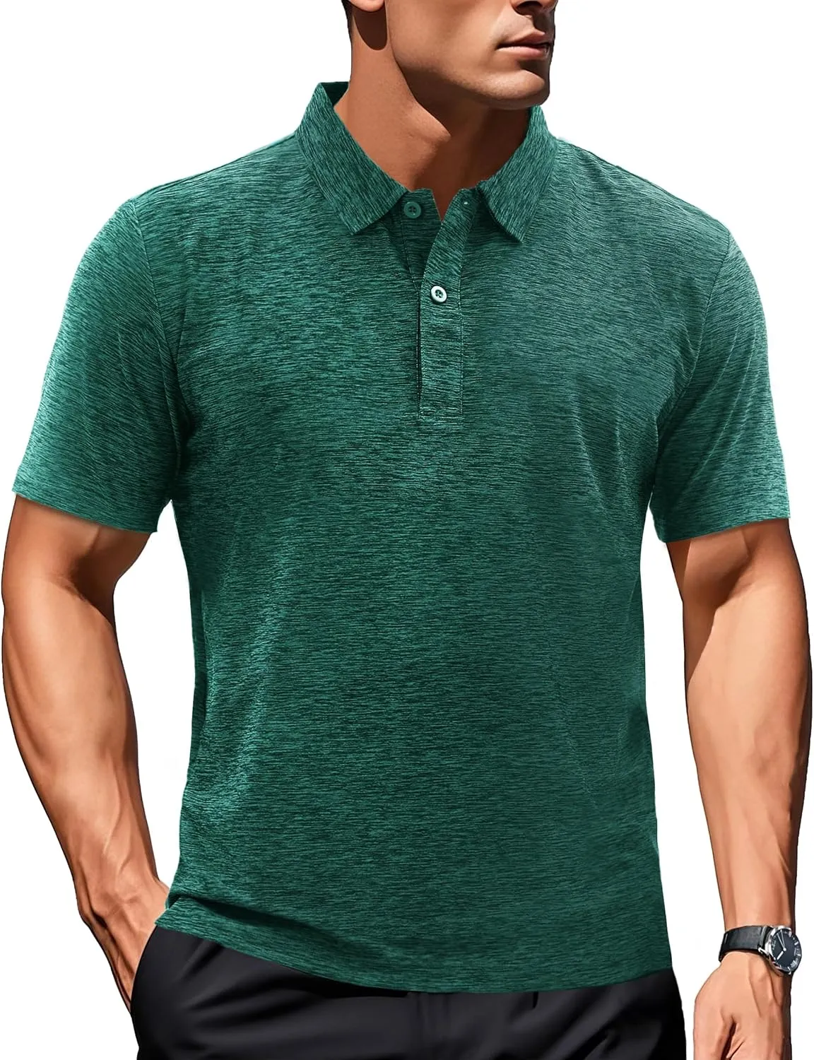 MAGCOMSEN Mens Polo Shirts Dry Fit Golf Shirts Moisture Wicking Athletic Workout Golf Polo Tees Casual Collared Shirt
