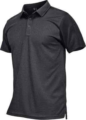 MAGCOMSEN Men's Polo Shirts Tactical UPF 50  Quick Dry Performance Short Sleeve Work Golf Shirts Lightweight Collared Pique