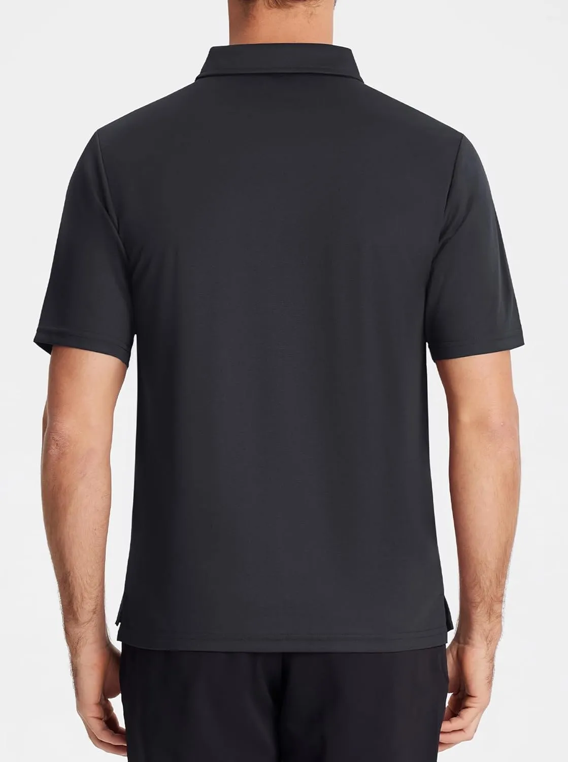 MAGCOMSEN Polo Shirts for Men with Pocket Short Sleeve Collared Golf Shirts Quick Dry Pique Performance Athletic Summer