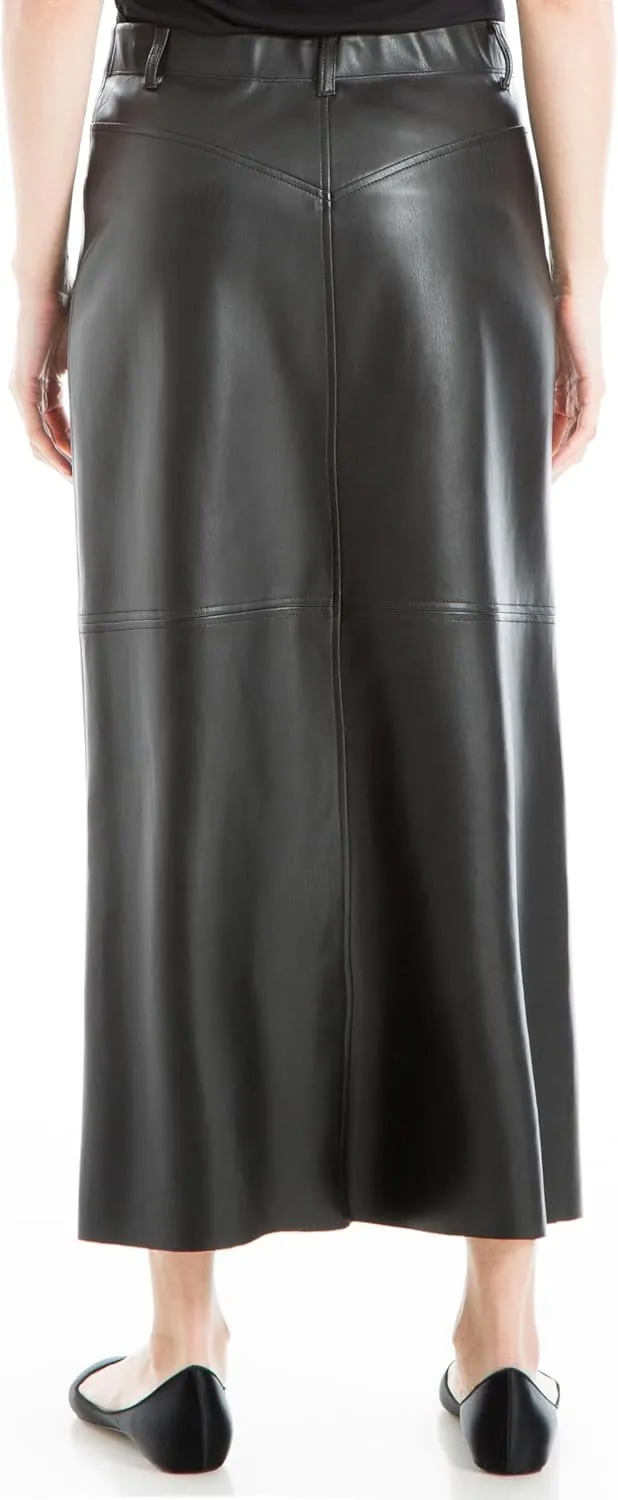Max Studio Women's Faux Leatherette Long Skirt