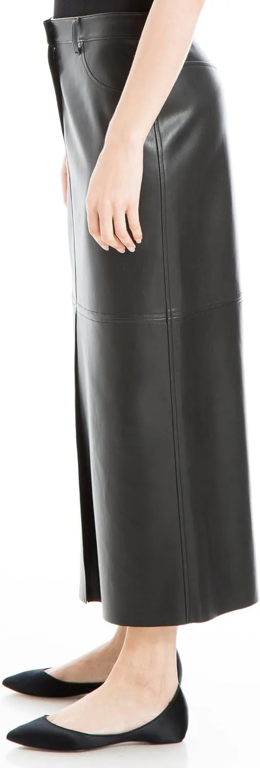 Max Studio Women's Faux Leatherette Long Skirt