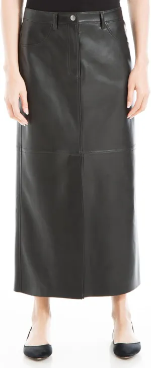 Max Studio Women's Faux Leatherette Long Skirt