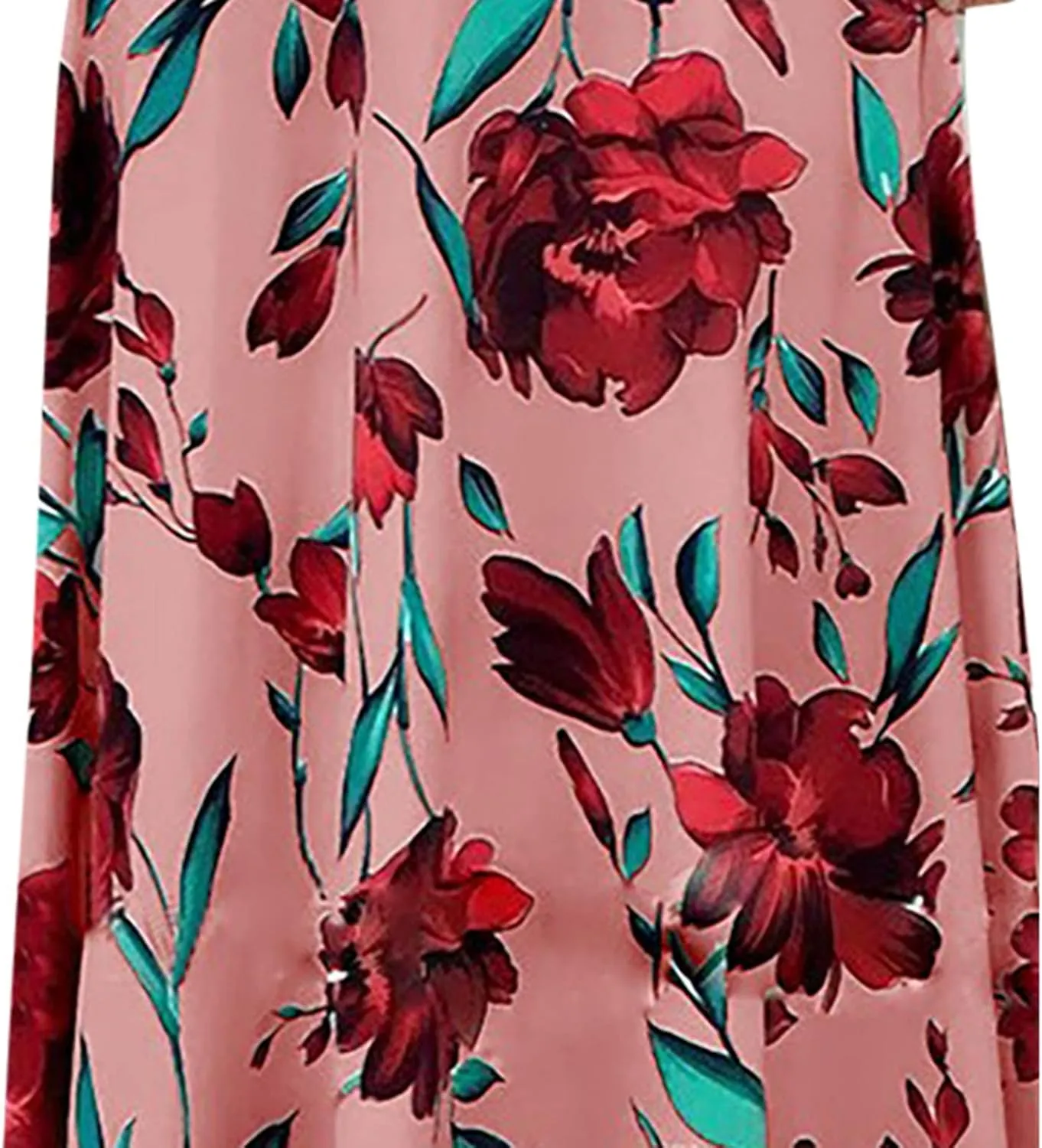 Maxi Dresses for Women's Plus Size Boho Floral Dress Beach Sundress Fashion Short Sleeves Midi Swing Party Dress