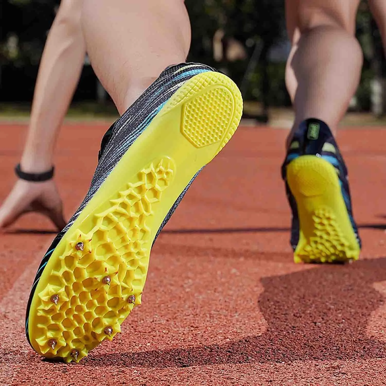 MEBAMY Track and Field Spike Shoes Breathable Lightweight Running Training Sneakers Anti-Slip Track Race Athletics Shoes