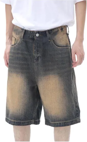 Men Baggy Denim Jorts Y2K Loose Fit Hip Hop Jean Shorts Casual Mid Jeans Trendy Outfits
