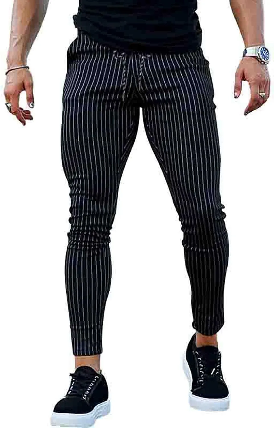 Men Cargo Jogger Lightweight Tapered Hiking Pants Sport Running Sweatpants for Training Elastic Waist Drawstring Jeans