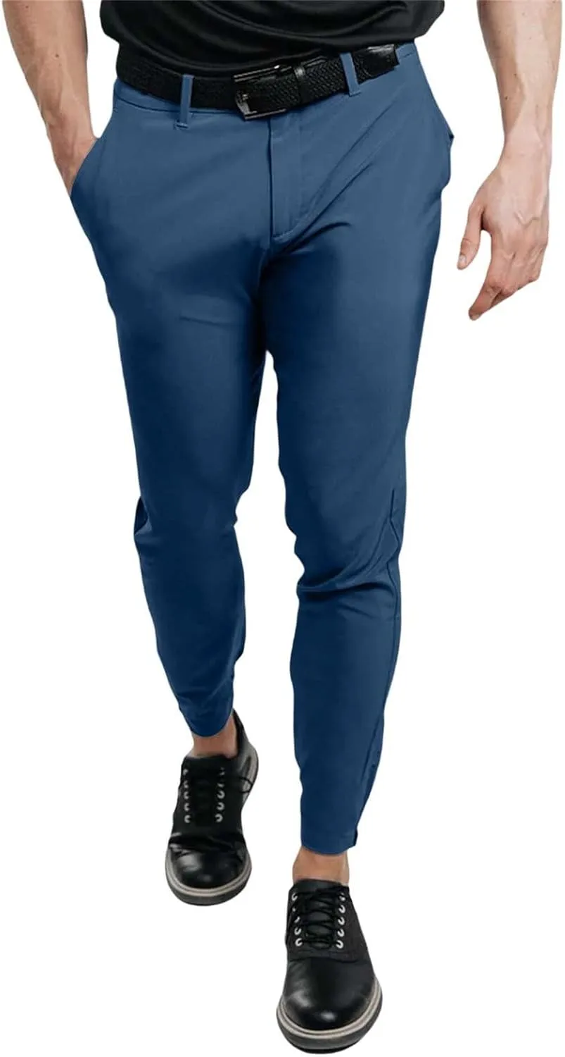 Mens 2023 Chino Skinny Pants Classic Fit Flat Front Stretch Solid Chino Deck Pants Business Casual Chinos Suit Pants