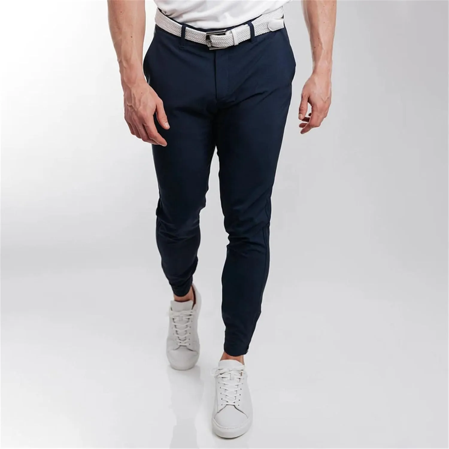Mens 2023 Chino Skinny Pants Classic Fit Flat Front Stretch Solid Chino Deck Pants Business Casual Chinos Suit Pants