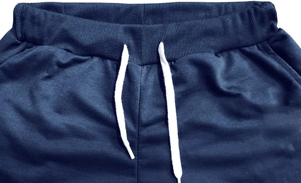 Men's 3/4 Jogger Capri Pants Workout Gym Below Knee Shorts Slim Fit Training Running Workout Capri Joggers Shorts