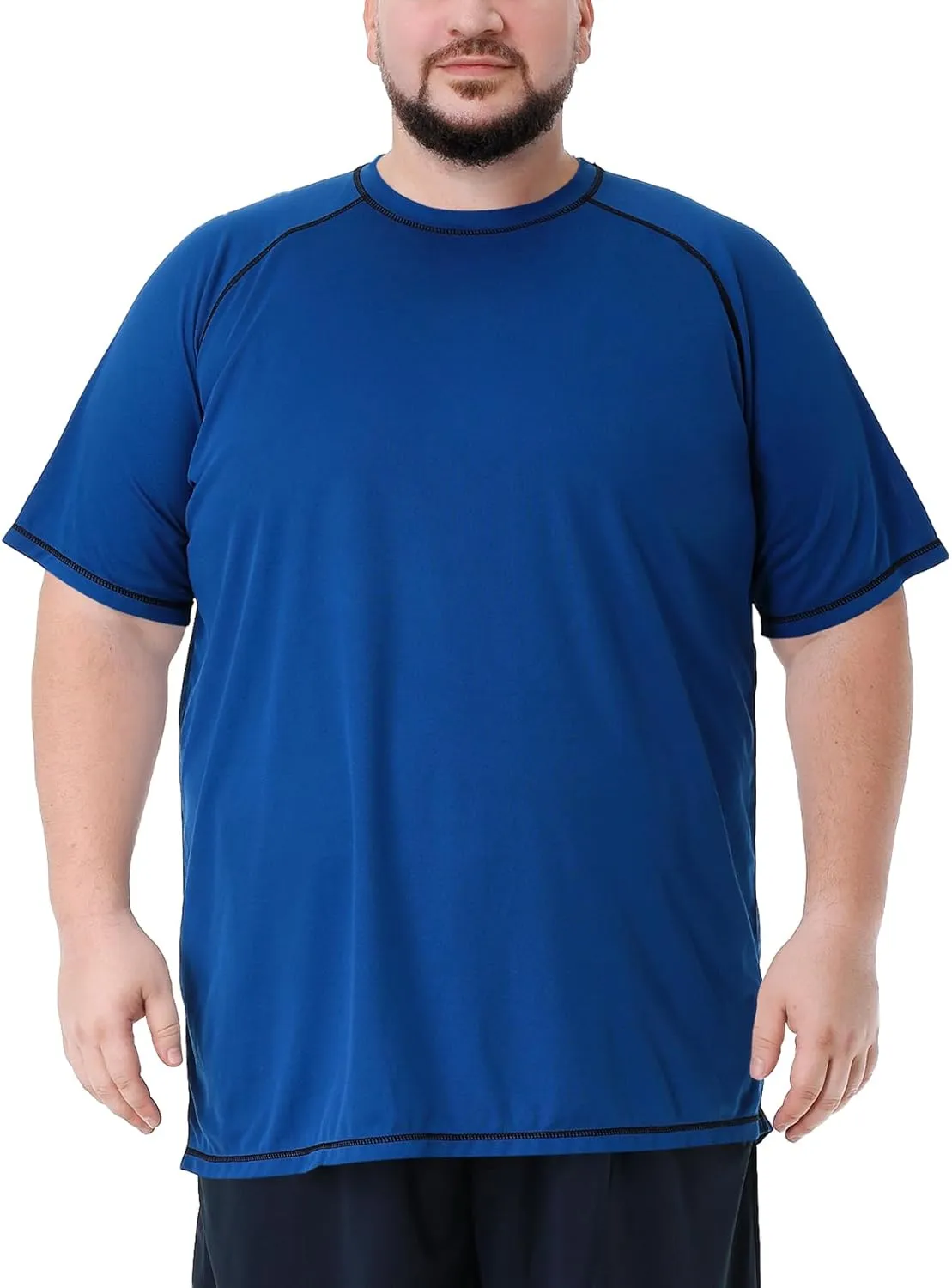 Mens Big and Tall Swim Shirt Sun Protection UPF 50  Rash Guard Quick Dry T-Shirt