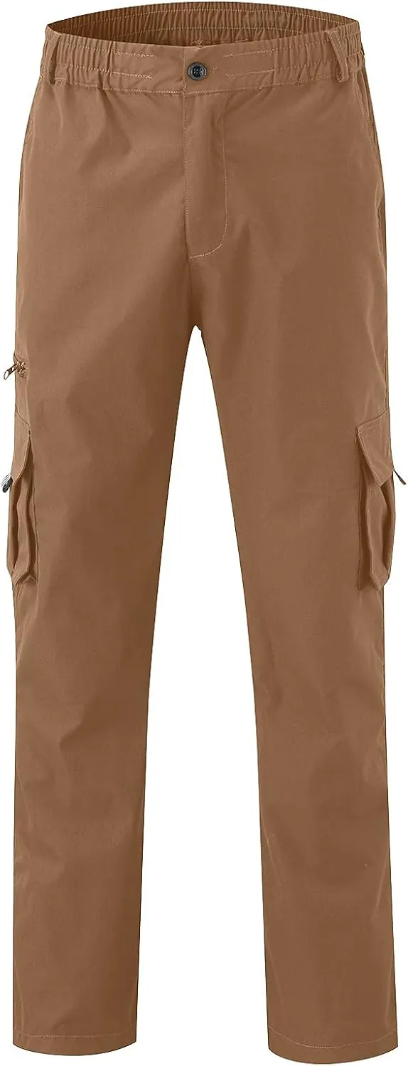 Men's Cargo Pants Multi Pockets Twill Chino Pants Joggers Straight-Leg Sports Overalls Athletic Work Sweatpants