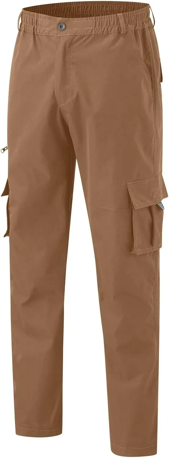 Men's Cargo Pants Multi Pockets Twill Chino Pants Joggers Straight-Leg Sports Overalls Athletic Work Sweatpants