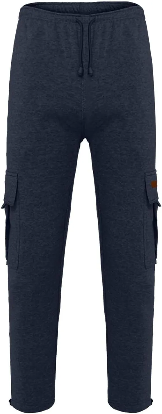 Men's Casual Cargo Pants Hiking Pants Elastic Waist Drawstring Stretch Joggers Sweatpants Athletic Pants Overalls