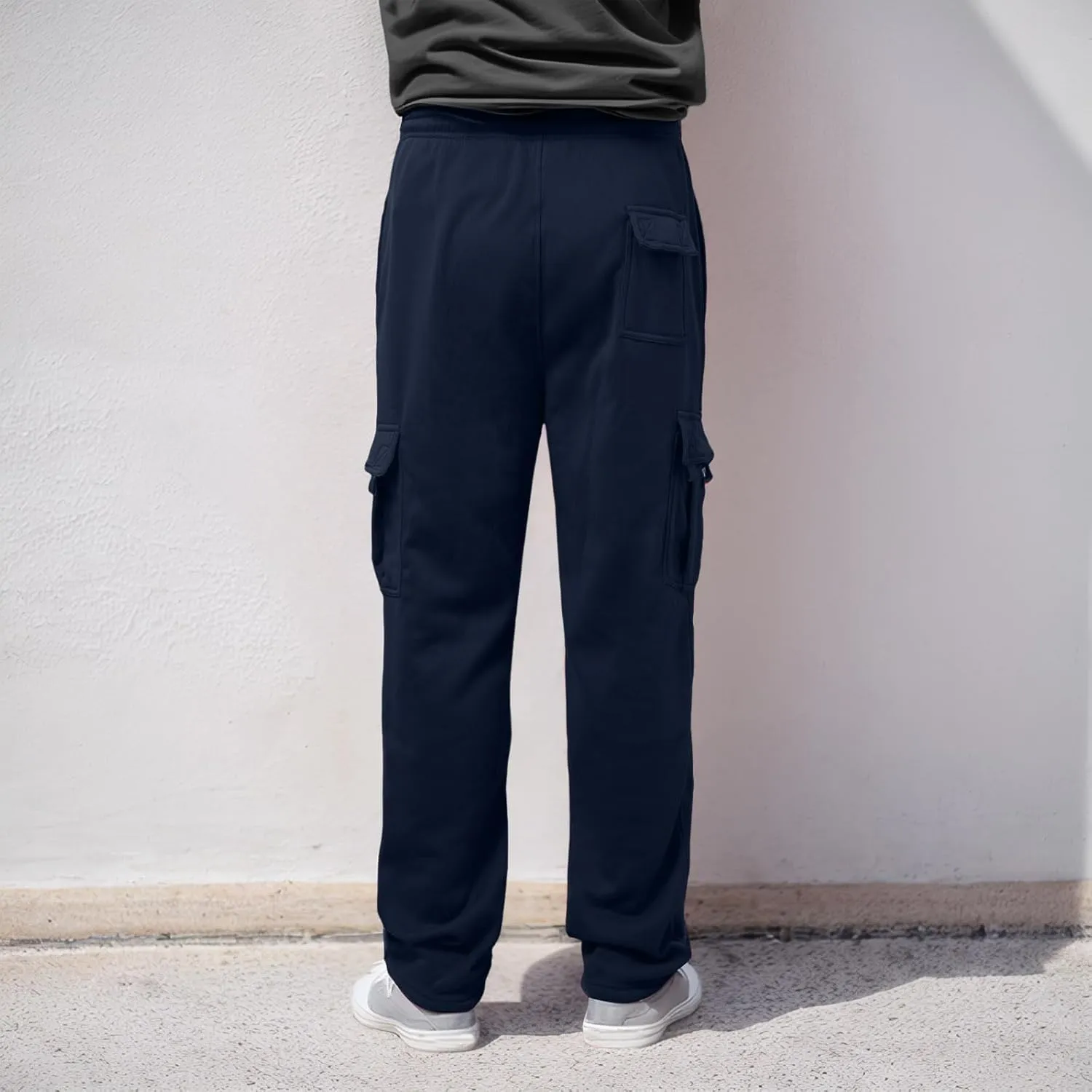 Men's Casual Cargo Pants Hiking Pants Elastic Waist Drawstring Stretch Joggers Sweatpants Athletic Pants Overalls