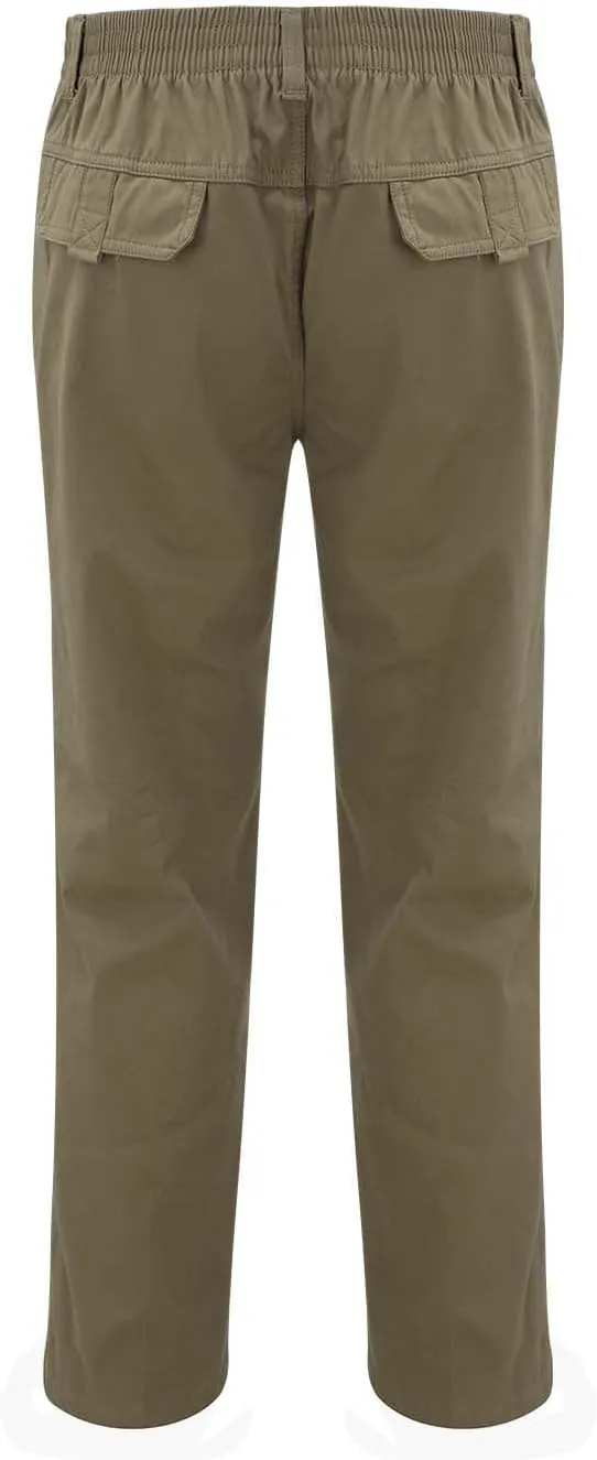 Mens Casual Cargo Pants Loose Fit Open Bottom Outdoor Hiking Pants for Men Elastic Waist Straight Leg Work Trousers