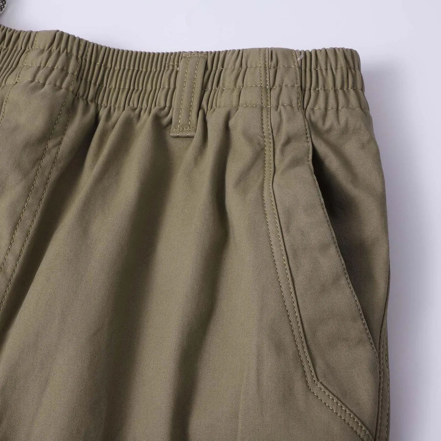 Mens Casual Cargo Pants Loose Fit Open Bottom Outdoor Hiking Pants for Men Elastic Waist Straight Leg Work Trousers