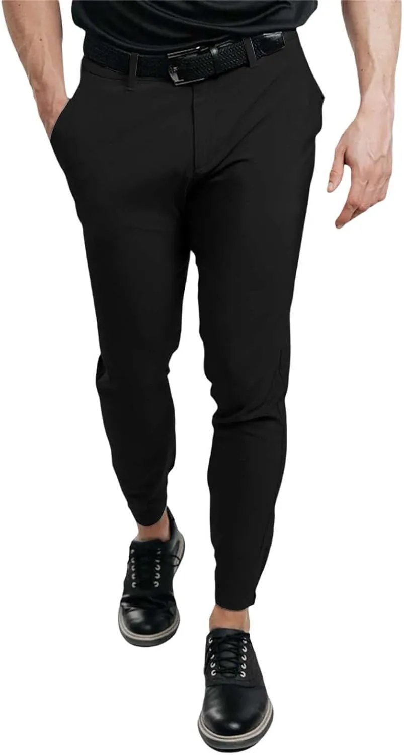 Mens Chinos Dress Pants Slim Fit Stretch Flat Front Golf Pants Casual Travel Pants Skinny Stretch Casual Pants