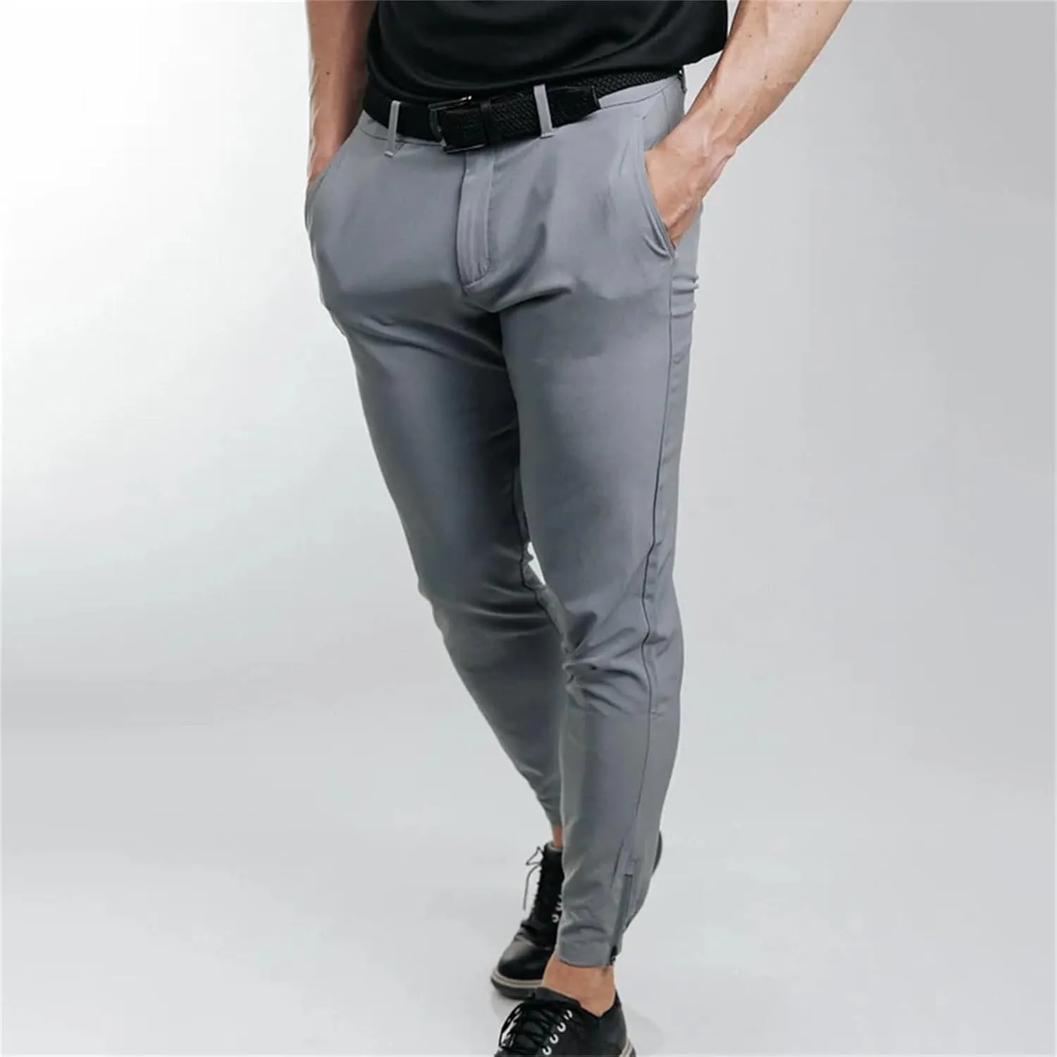 Mens Chinos Dress Pants Slim Fit Stretch Flat Front Golf Pants Casual Travel Pants Skinny Stretch Casual Pants