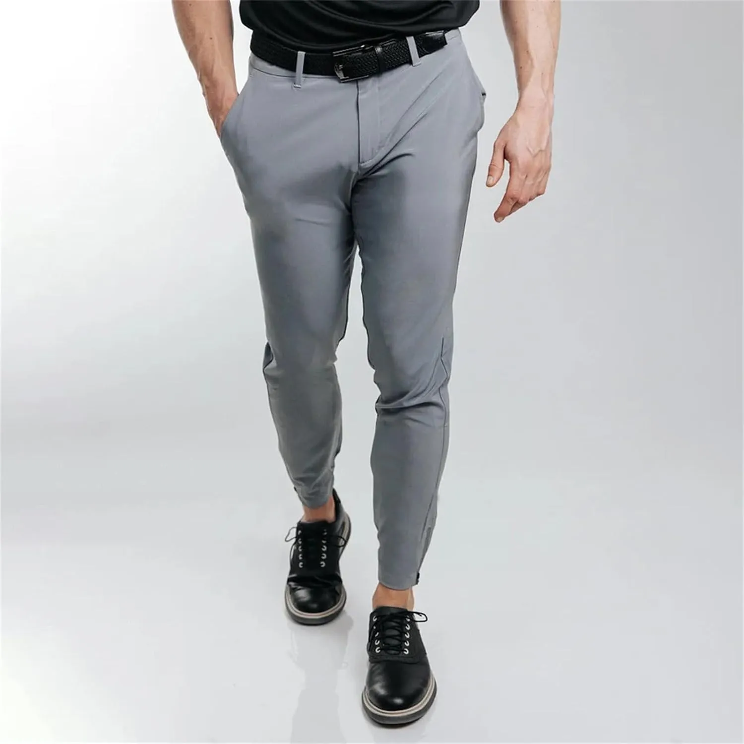 Mens Chinos Dress Pants Slim Fit Stretch Flat Front Golf Pants Casual Travel Pants Skinny Stretch Casual Pants