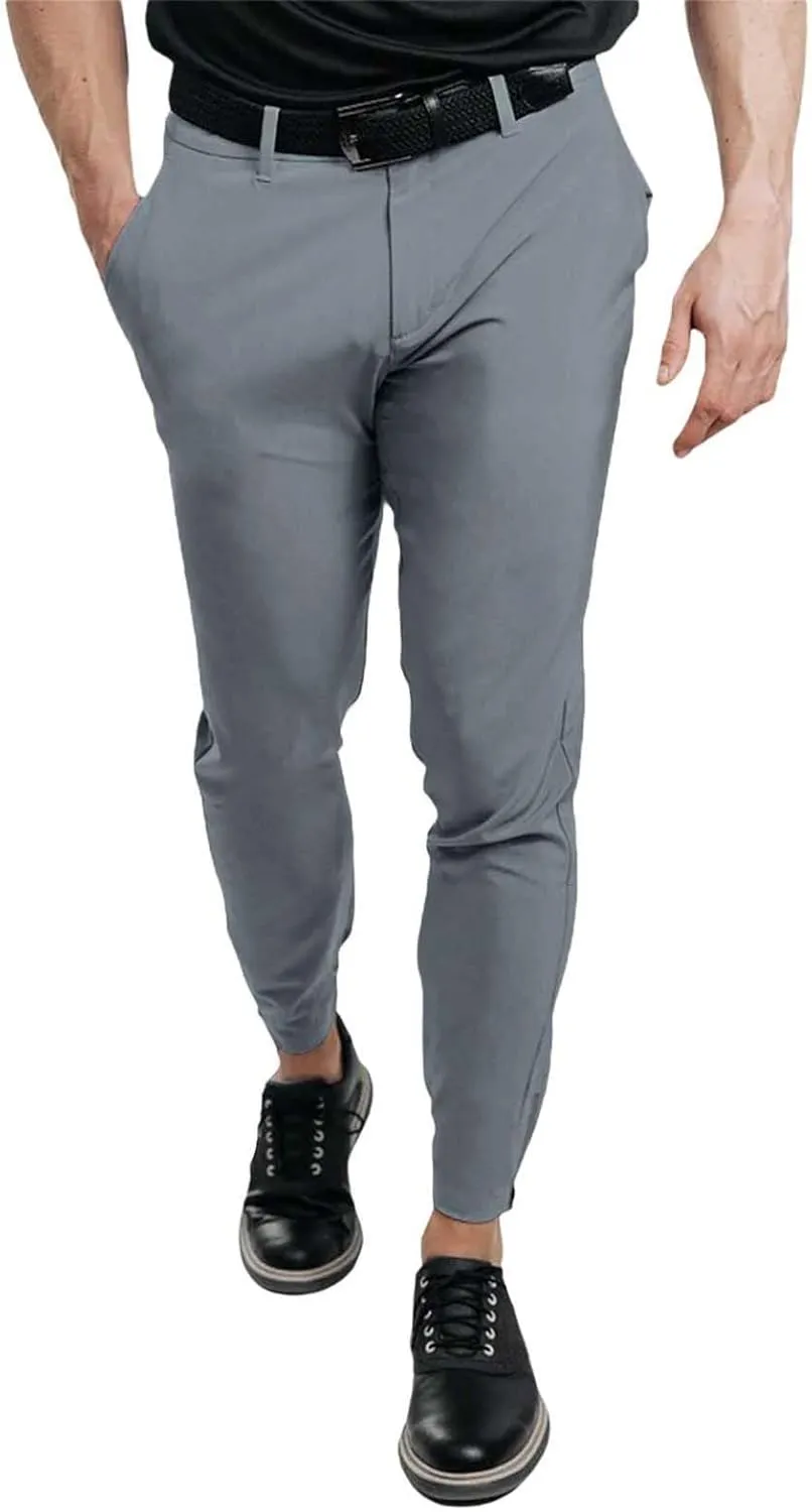 Mens Chinos Dress Pants Slim Fit Stretch Flat Front Golf Pants Casual Travel Pants Skinny Stretch Casual Pants