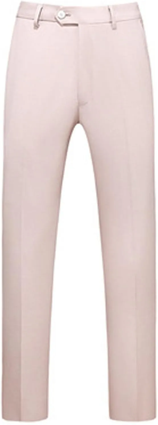 Mens Classic Basic Dress Pants Flat Front Skinny Stretch Chinos Casual Slim Fit Solid Color Straight Leg Suit Pants