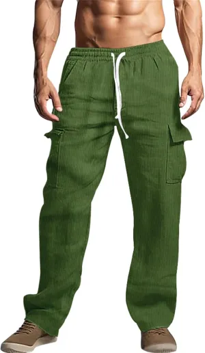 Mens Corduroy Joggers Pants Drawstring Elastic Waist Baggy Tapered Sweatpants Casual Pants Hip hop Streetwear Pant