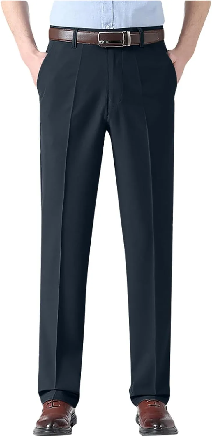 Men's Formal Wear Trousers with Pockets Straight Streamlined Solid Color Conference Formal Wear Suit Pants for Men