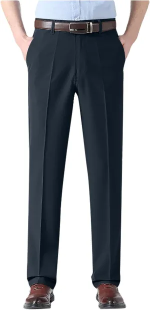 Men's Formal Wear Trousers with Pockets Straight Streamlined Solid Color Conference Formal Wear Suit Pants for Men