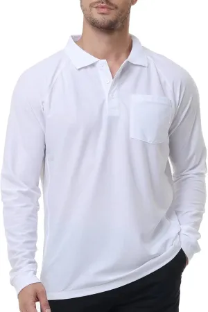 Men's Golf Polo Shirts M-6XL, Cotton Blend Moisture Wicking Performance Casual Collared Shirts