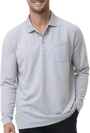 Men's Golf Polo Shirts M-6XL, Cotton Blend Moisture Wicking Performance Casual Collared Shirts