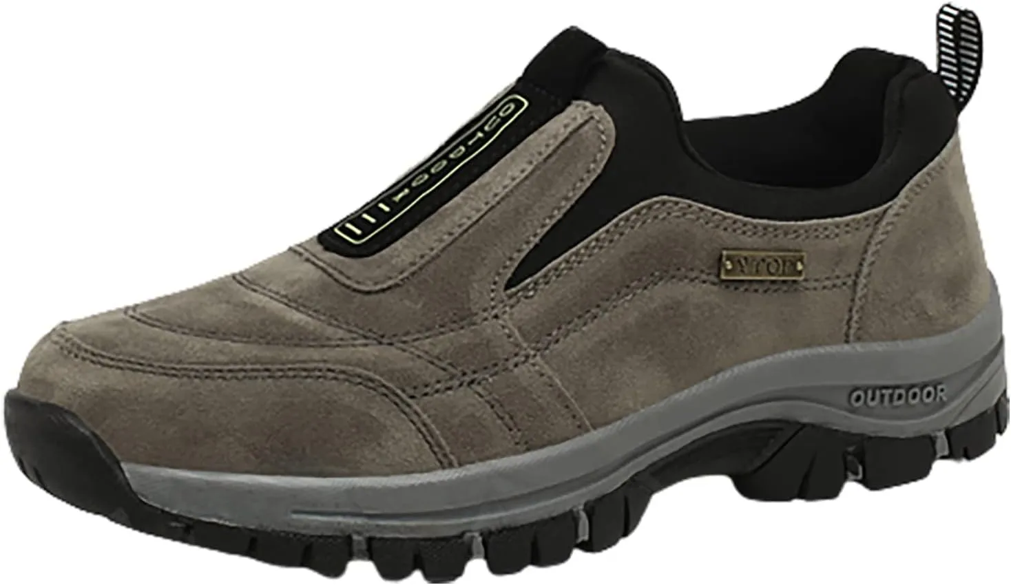 Men's Hiking Shoes Slip on Loafers Wide Trekking Trails Sneakers with Arch Support Comfortable Outdoor Walking Shoes