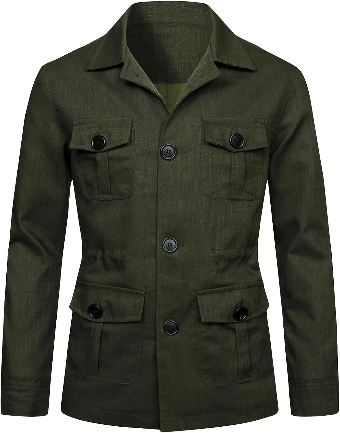 Mens Linen Trench Coat Classic Notched Lapel Double Breasted Long Jacket Casual Solid Windbreaker Overcoat Pea Coats